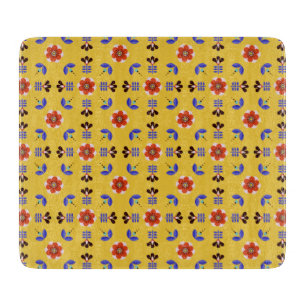 Scandinavian Style Geometric Floral Pattern Cutting Board