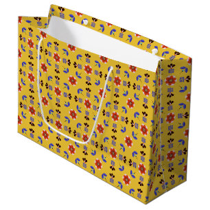 Scandinavian Style Geometric Floral Pattern Large Gift Bag