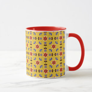 Scandinavian Style Geometric Floral Pattern Mug