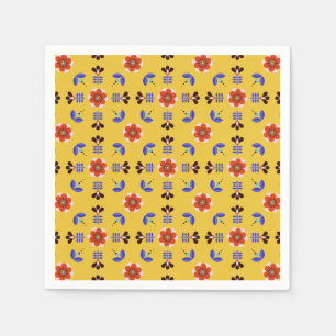 Scandinavian Style Geometric Floral Pattern Napkin