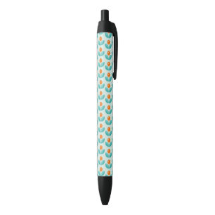 Scandinavian Style Geometric Orange Pattern Black Ink Pen