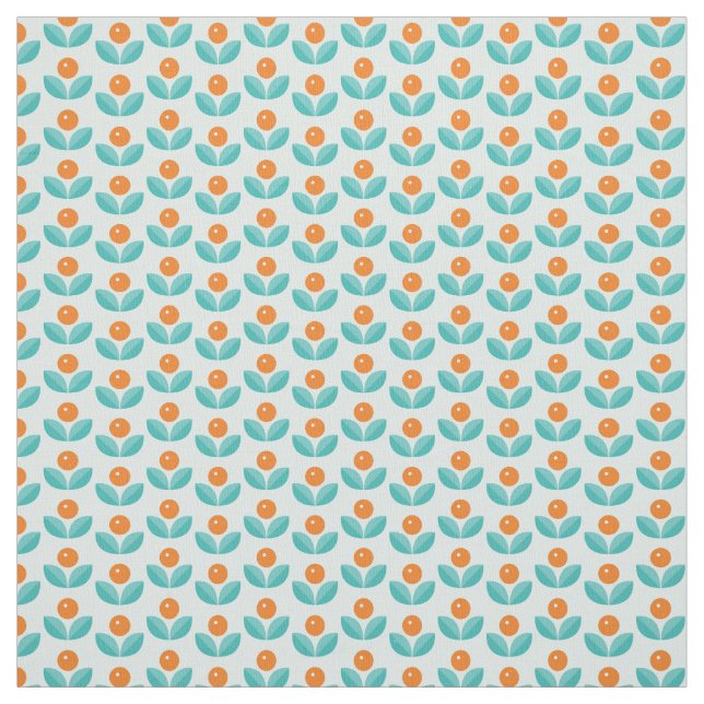 Scandinavian Style Geometric Orange Pattern Fabric (Swatch)