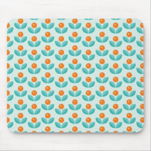 Scandinavian Style Geometric Orange Pattern Mouse Mat