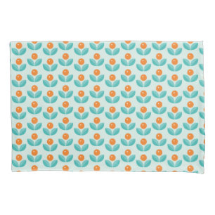 Scandinavian Style Geometric Orange Pattern Pillowcase