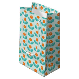 Scandinavian Style Geometric Orange Pattern Small Gift Bag