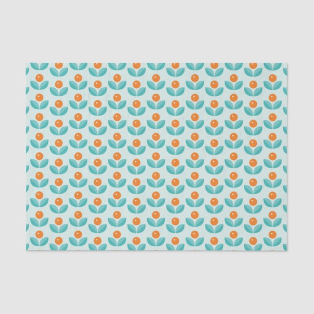 Scandinavian Style Geometric Orange Pattern Tissue Paper (Front)