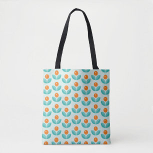 Scandinavian Style Geometric Orange Pattern Tote Bag