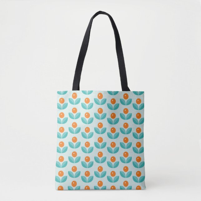 Scandinavian Style Geometric Orange Pattern Tote Bag (Front)