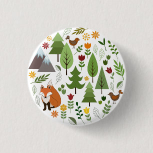 Scandinavian Style Illustrations Circle 3 Cm Round Badge