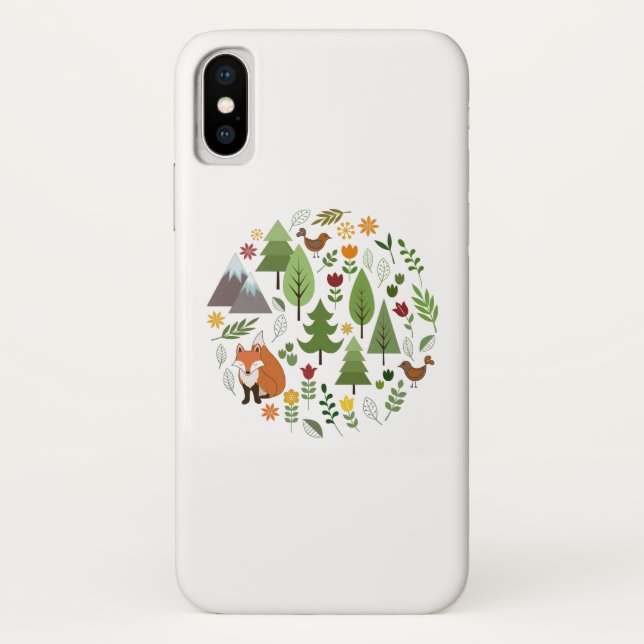 Scandinavian Style Illustrations Circle Case-Mate iPhone Case (Back)