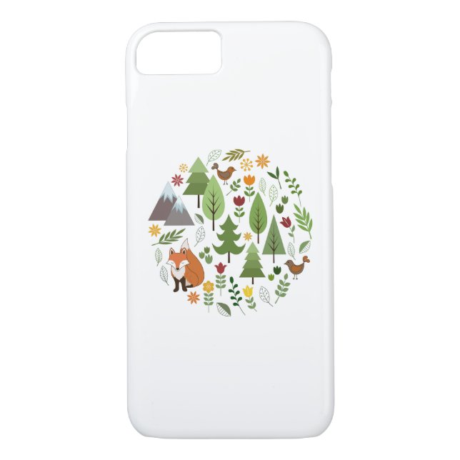 Scandinavian Style Illustrations Circle Case-Mate iPhone Case (Back)