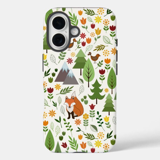 Scandinavian Style Illustrations on Cream Pattern Case-Mate iPhone Case (Back)