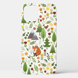 Scandinavian Style Illustrations on Cream Pattern iPhone 12 Pro Case