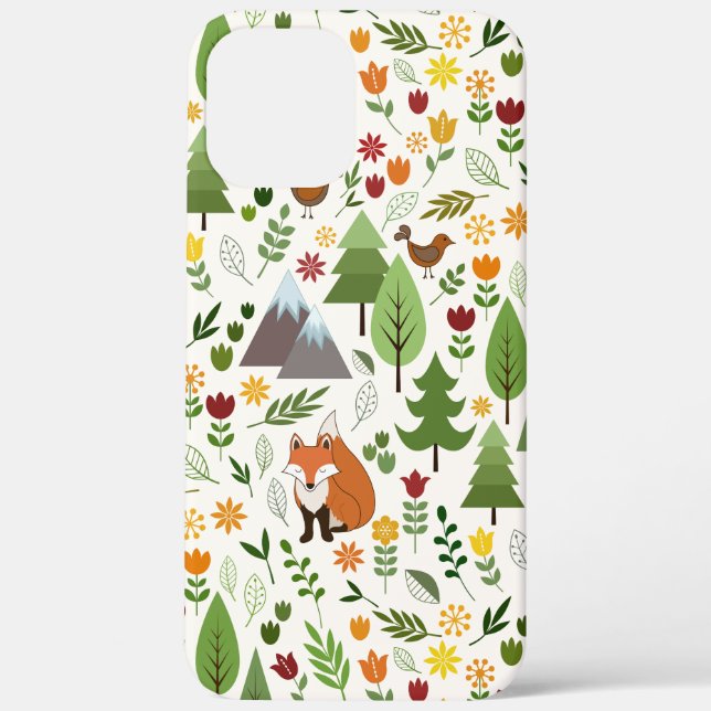 Scandinavian Style Illustrations on Cream Pattern Case-Mate iPhone Case (Back)