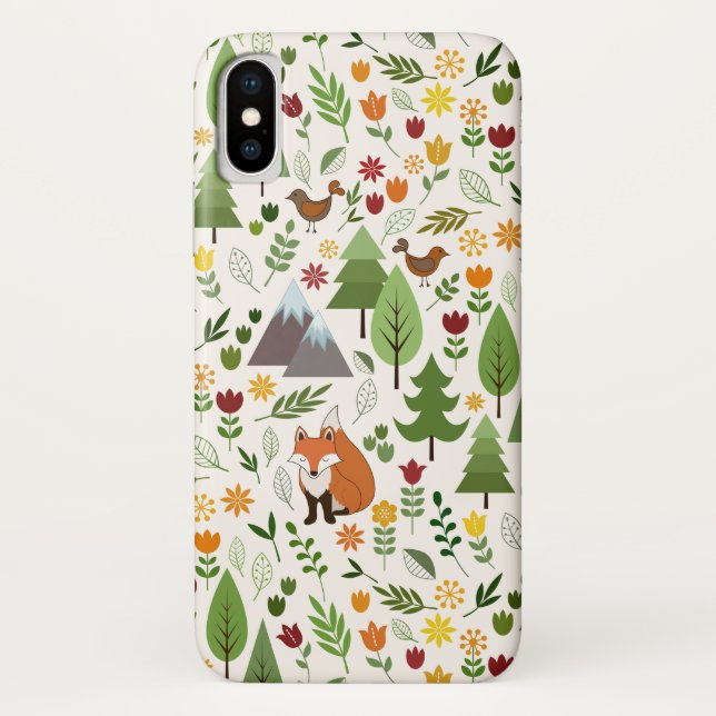 Scandinavian Style Illustrations on Cream Pattern Case-Mate iPhone Case (Back)