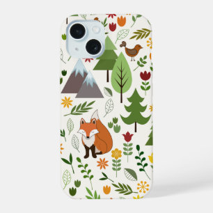Scandinavian Style Illustrations on Crm Lg Pattern iPhone 15 Case