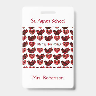 Scandinavian Style Institution School Teacher Name ID Badge