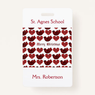 Scandinavian Style Institution School Teacher Name ID Badge