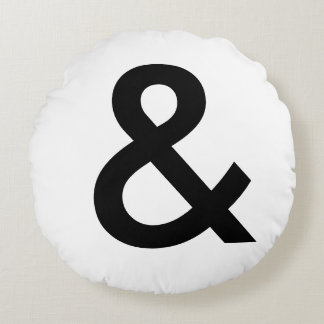 Scandinavian Style - Large Black Ampersand Round Cushion