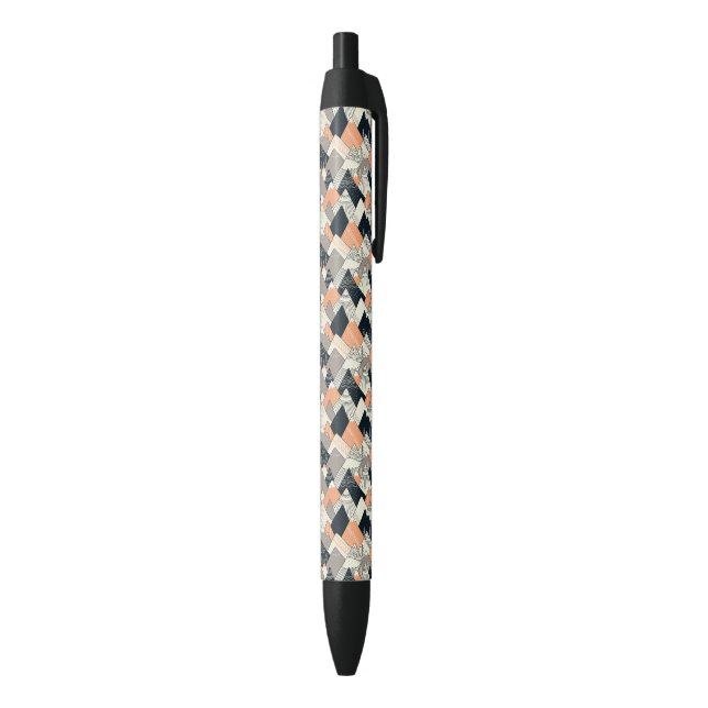 Scandinavian Style Mountain Pattern Black Ink Pen (Bottom (Vertical))