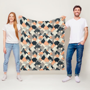Scandinavian Style Mountain Pattern Fleece Blanket
