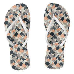 Scandinavian Style Mountain Pattern Flip Flops