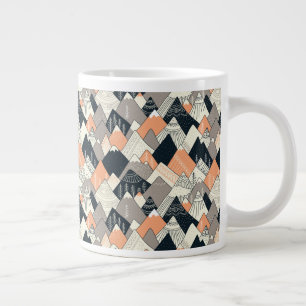 Scandinavian Style Mountain Pattern Large Coffee Mug