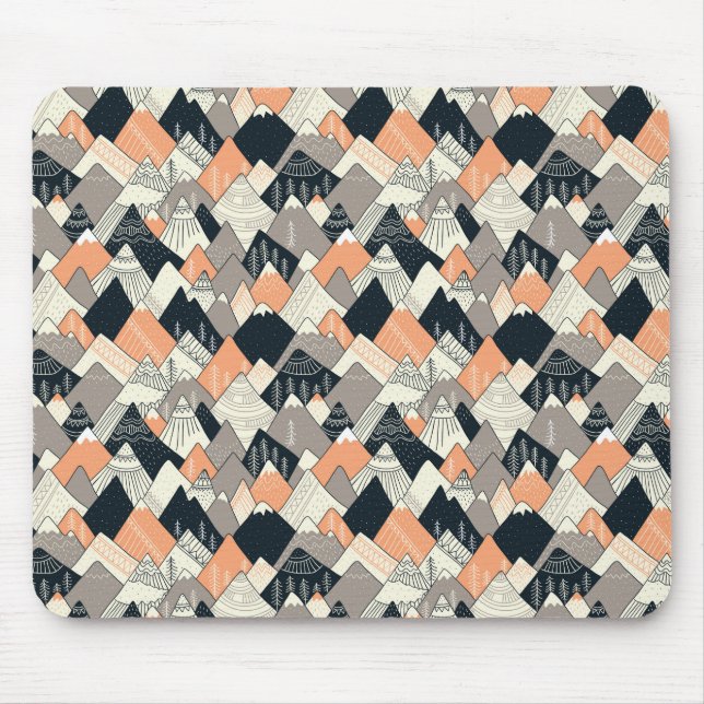 Scandinavian Style Mountain Pattern Mouse Mat (Front)