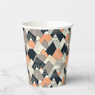 Scandinavian Style Mountain Pattern Paper Cups