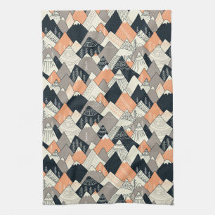 Scandinavian Style Mountain Pattern Tea Towel