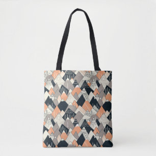 Scandinavian Style Mountain Pattern Tote Bag
