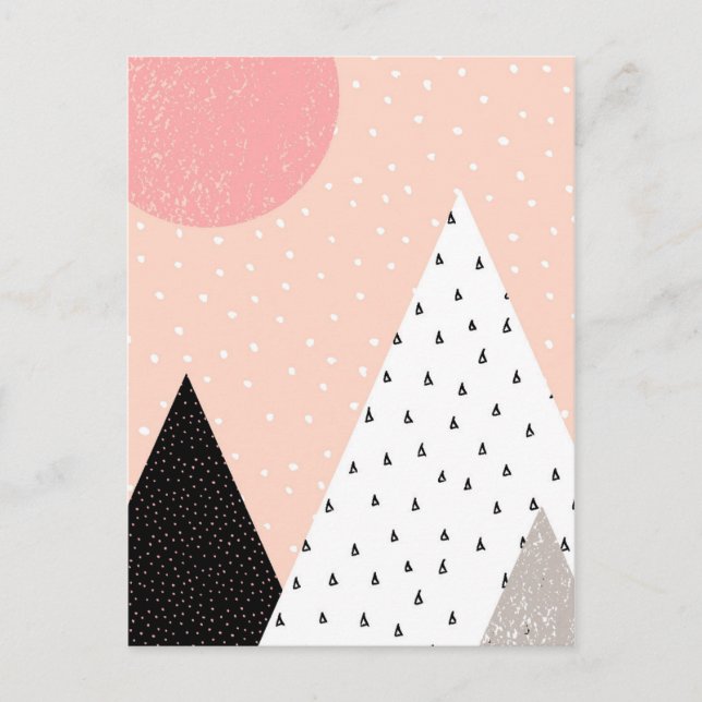 Scandinavian Style Mountain Peak Postcard (Front)