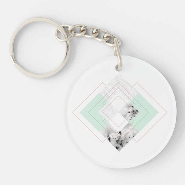 Scandinavian Style Outlined Design Key Ring (Front)