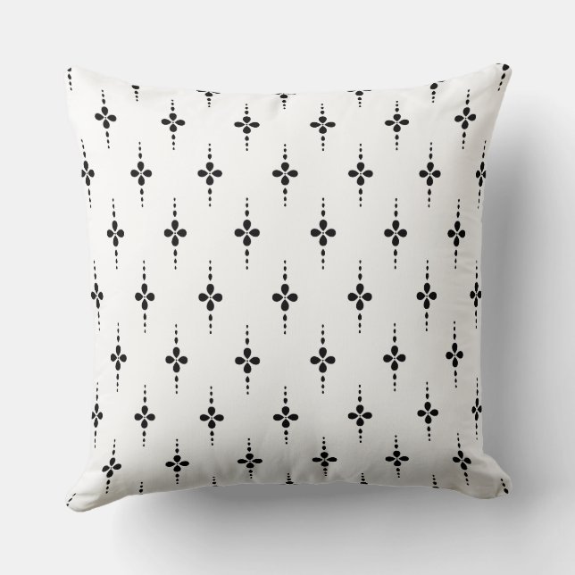 Scandinavian Style Pattern Black and White Cushion (Back)