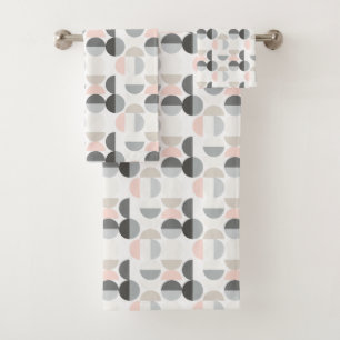 Scandinavian Style Semi-Circle Pattern Bath Towel Set