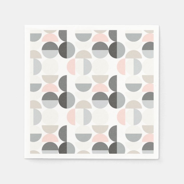 Scandinavian Style Semi-Circle Pattern Napkin (Front)