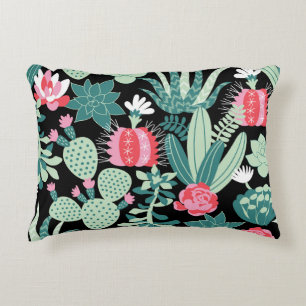 Scandinavian Style Succulents Seamless Pattern Decorative Cushion