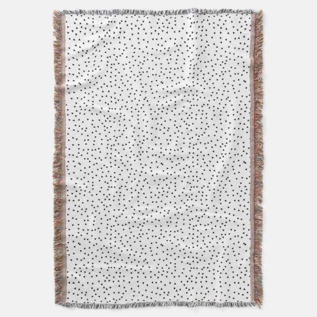 Scandinavian Style Triangle Pattern Throw Blanket (Front Vertical)