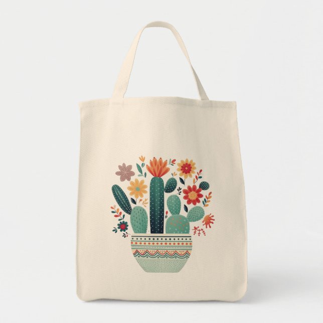Scandinavian Succulent Tote Bag (Front)