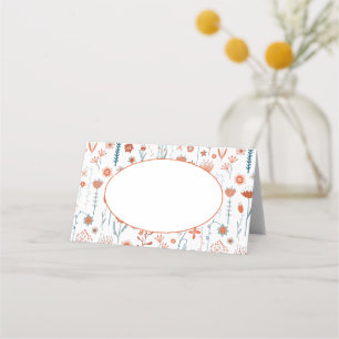Scandinavian Summer Flowers Boho Place Card