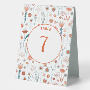 Scandinavian Summer Flowers Boho Table Tent Sign