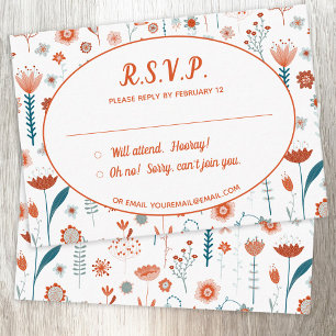 Scandinavian Summer Flowers Boho Wedding R.S.V.P. Enclosure Card