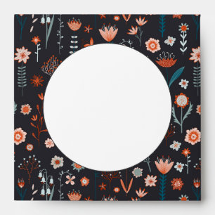 Scandinavian Summer Flowers Dark Boho Envelope