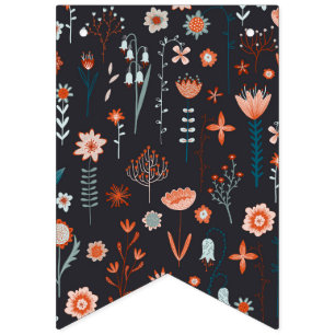 Scandinavian Summer Flowers Dark Bunting