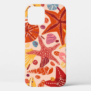 Scandinavian Summer Sea: Starfish Pattern iPhone 12 Case