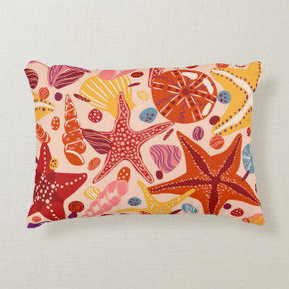 Scandinavian Summer Sea: Starfish Pattern Decorative Cushion