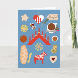 Scandinavian/Swedish Jul Christmas pastries design Card