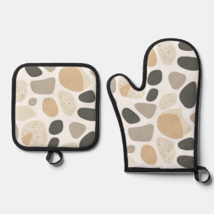 Scandinavian Terrazzo Stones Oven Mitt & Pot Holder Set