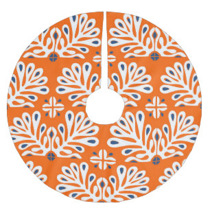 Scandinavian Tradition: Ethnic Floral Mosaic. Brushed Polyester Tree Skirt