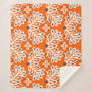 Scandinavian Tradition: Ethnic Floral Mosaic. Sherpa Blanket